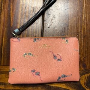 Coach Coral Wristlet with Sunglasses Design